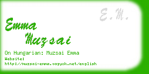 emma muzsai business card